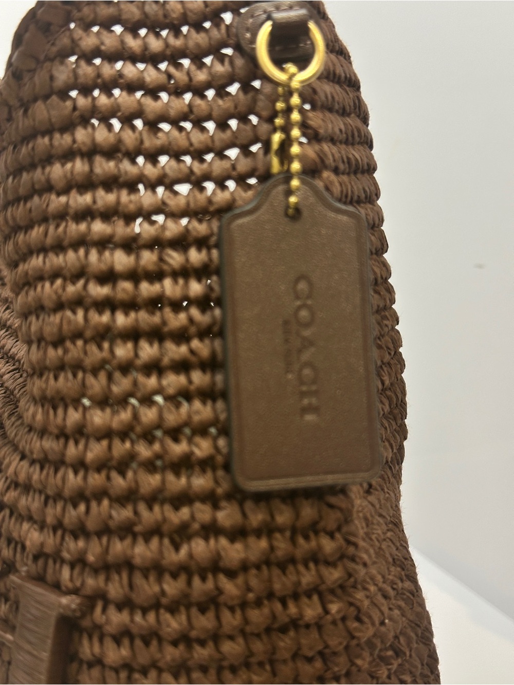 Coach Brown Woven Logo Shoulder Bag - Picture 2 of 4